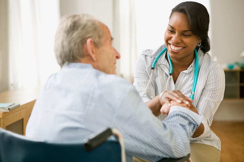 Decorative Image - Nurse and elderly man spending time together